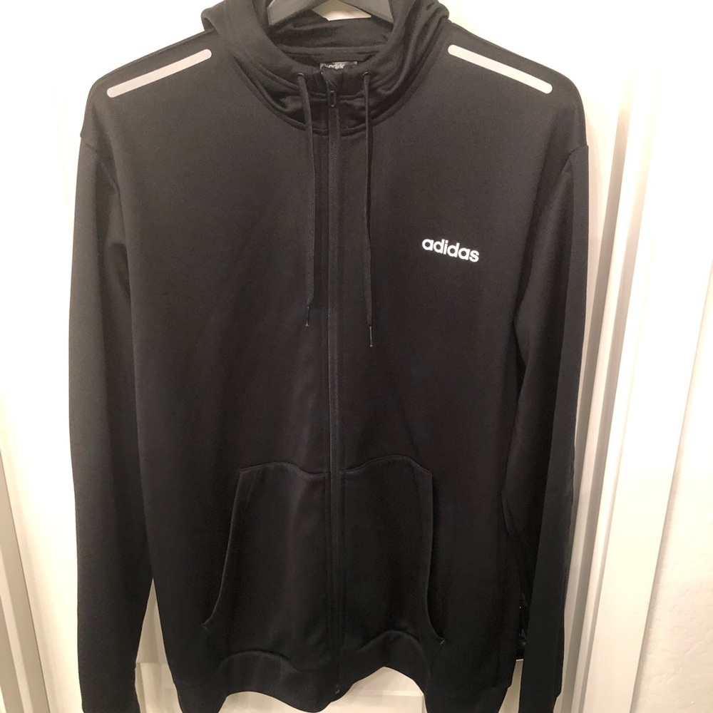 Mens Adidas Black full zip hoodie in XL